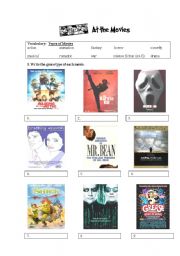 English Worksheet: Movie Genres