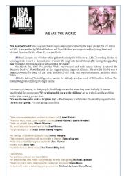 English Worksheet: we are the world