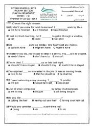 English Worksheet: Grammar in Use 1Test 3