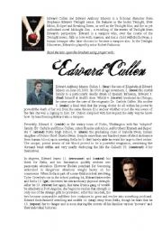 English Worksheet: Edward Cullen grammar test