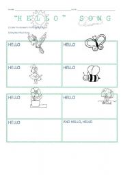 English worksheet: HELLO Song