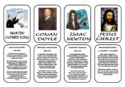 English Worksheet: Famous people speaking cards (was,were) part 7