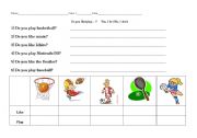 English Worksheet: Do you like/play