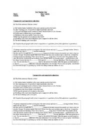 English Worksheet: Comparative and superlative adjectives