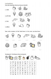 English Worksheet: food worksheet