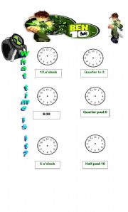 English worksheet: Draw the Hands to show the time