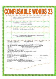 English Worksheet: CONFUSABLE WORDS 23: REAL-AUTHENTIC-GENUINE-NATURAL / WEALTHY-AFFLUENT-WELL-OFF-OPULENT