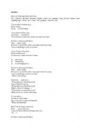 English Worksheet: Lyrics for the song 