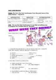 English Worksheet: PAST CONTINUOUS