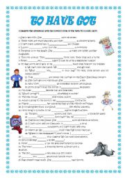 English Worksheet: TO HAVE GOT