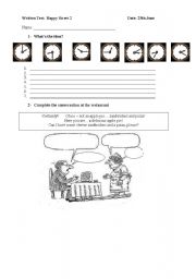 English Worksheet: Mini practical for 1st or 2nd grade