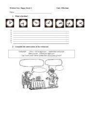 English worksheet: Mini practical for 1st or 2nd grade