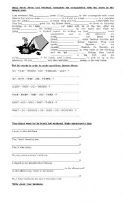 English Worksheet: simple past