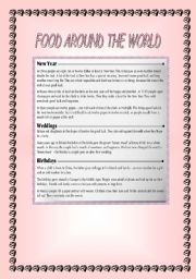 FOOD AROUND THE WORLD (READING COMPREHENSION)