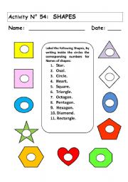 English Worksheet: SHAPES