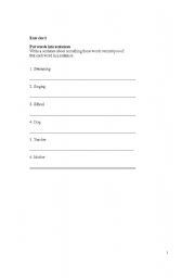 English Worksheet: Writing Sentences