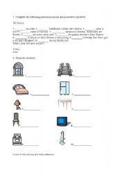 English worksheet: Vocabulary: jobs and elements of a house