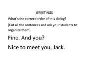 English Worksheet: GREETINGS