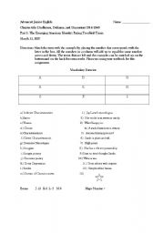 English worksheet: Literary elements