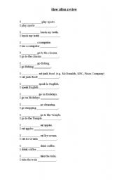 English Worksheet: How often review
