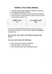 English worksheet: worksheet