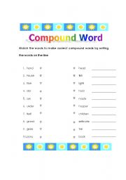 English Worksheet: Compound word