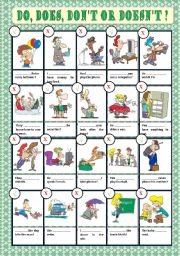 English Worksheet: DO, DOES, DON�T OR DOESN�T? 