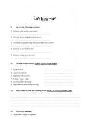 English worksheet: Lets learn