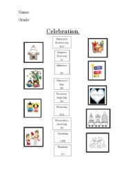 English Worksheet: Celebrations over Japan 