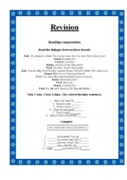English Worksheet: Revision: verb to be, colours, numbers and pronouns 
