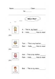 English worksheet: about my self