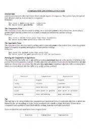 English Worksheet: Comparative and Superlative Form (Theory and Practice)