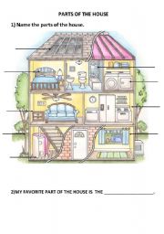 English Worksheet: Parts of the house