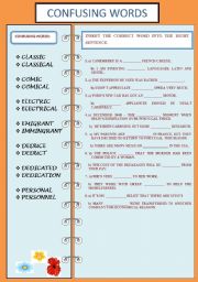 English Worksheet: CONFUSING WORDS PART 2