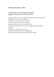 English worksheet: Present perfect