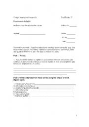 English worksheet: Quiz 