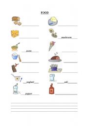 English worksheet: Food