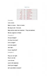English worksheet: Verb TO BE - simple present 