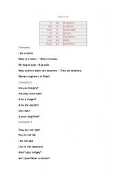 English Worksheet: Verb TO BE - simple present 