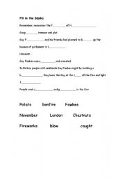 English Worksheet: Guy Fawkes