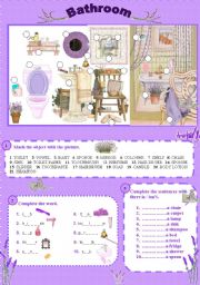 English Worksheet: bathroom