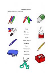 English Worksheet: Things in the classroom