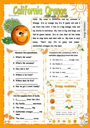 English Worksheet: California Orange