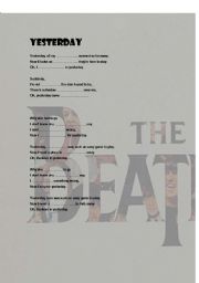 English worksheet: Yesterday