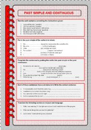 English Worksheet: PAST SIMPLE AND PAST CONTINUOUS