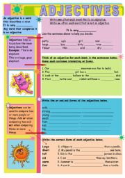 English Worksheet: ADJECTIVES