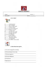 English Worksheet: Simple Present