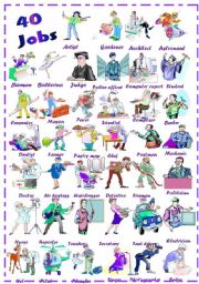 English Worksheet: Find 40 jobs