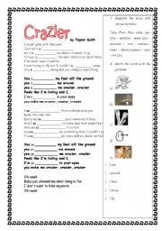 English Worksheet: Crazier by Taylor Swift