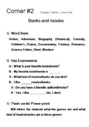 English Worksheet: BooksandMovies